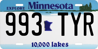 MN license plate 993TYR
