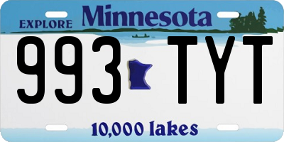 MN license plate 993TYT