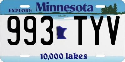 MN license plate 993TYV