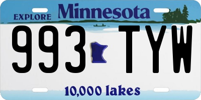MN license plate 993TYW