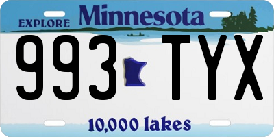 MN license plate 993TYX