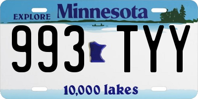 MN license plate 993TYY