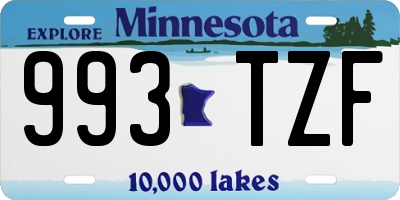 MN license plate 993TZF
