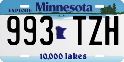 MN license plate 993TZH