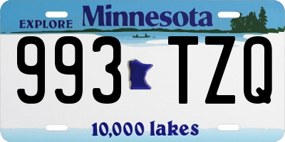 MN license plate 993TZQ