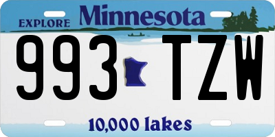 MN license plate 993TZW