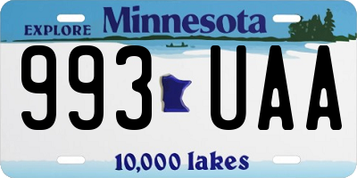 MN license plate 993UAA