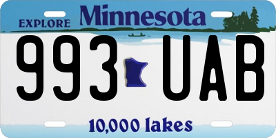 MN license plate 993UAB