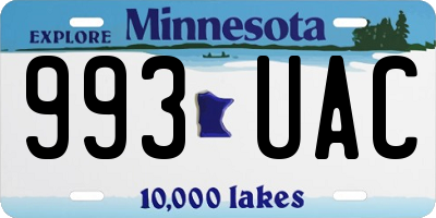 MN license plate 993UAC