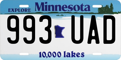 MN license plate 993UAD