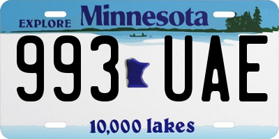 MN license plate 993UAE