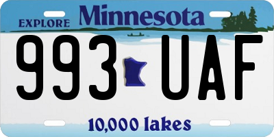 MN license plate 993UAF