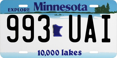 MN license plate 993UAI