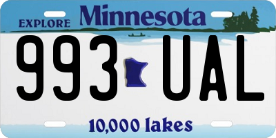 MN license plate 993UAL