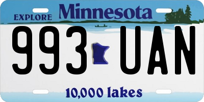 MN license plate 993UAN