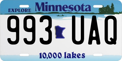 MN license plate 993UAQ