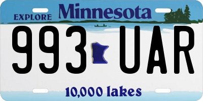 MN license plate 993UAR