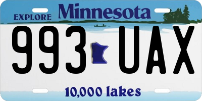 MN license plate 993UAX