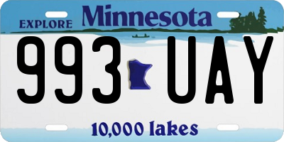 MN license plate 993UAY