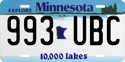 MN license plate 993UBC