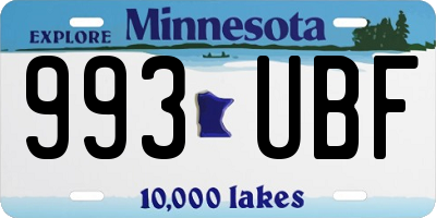 MN license plate 993UBF