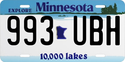 MN license plate 993UBH