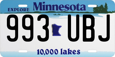 MN license plate 993UBJ