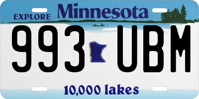 MN license plate 993UBM