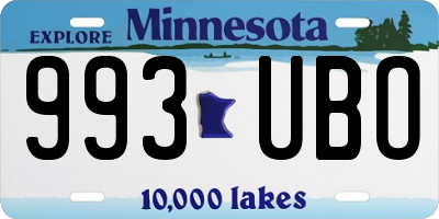 MN license plate 993UBO