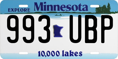 MN license plate 993UBP