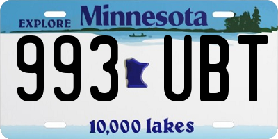 MN license plate 993UBT