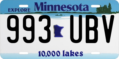MN license plate 993UBV