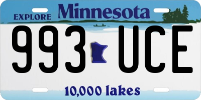 MN license plate 993UCE