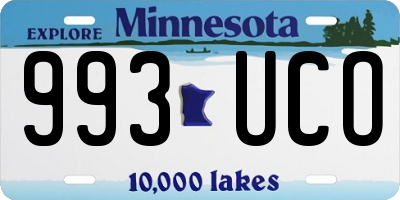MN license plate 993UCO