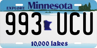 MN license plate 993UCU