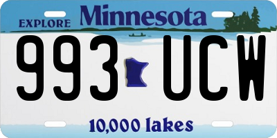 MN license plate 993UCW