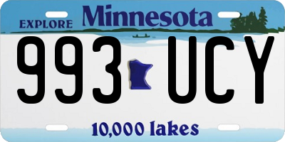 MN license plate 993UCY