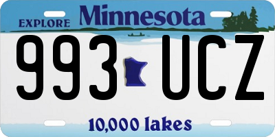 MN license plate 993UCZ