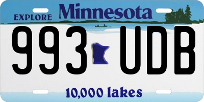 MN license plate 993UDB