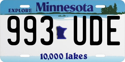 MN license plate 993UDE