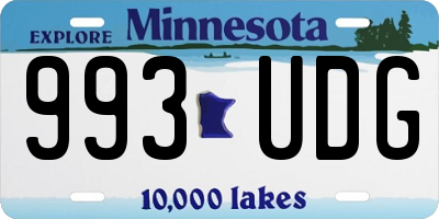 MN license plate 993UDG