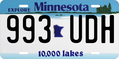 MN license plate 993UDH