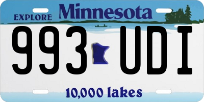 MN license plate 993UDI
