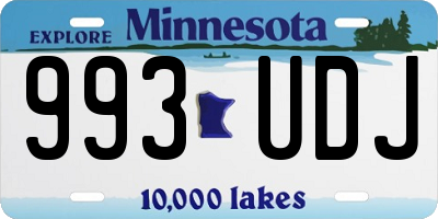 MN license plate 993UDJ