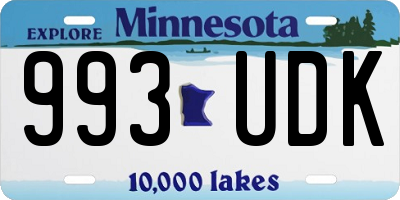 MN license plate 993UDK