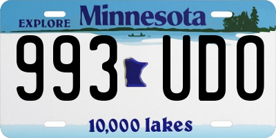 MN license plate 993UDO
