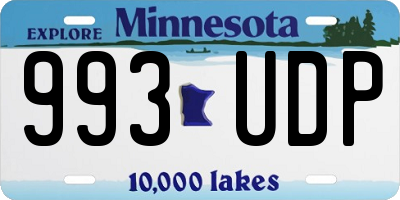 MN license plate 993UDP