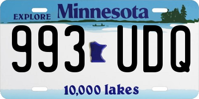 MN license plate 993UDQ