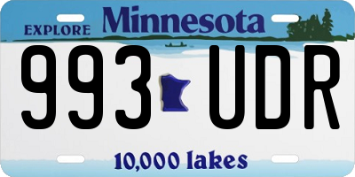 MN license plate 993UDR