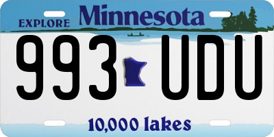 MN license plate 993UDU